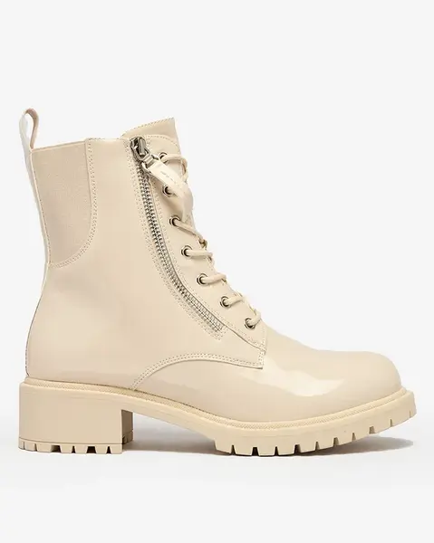 Resti Beige eco leather women's bagger boots Gaddaxa