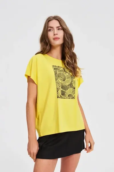 Marisse Cotton Blouse With Yellow Print