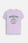Dětské tričko Coccodrillo fialová barva, EVERYDAY GIRL A