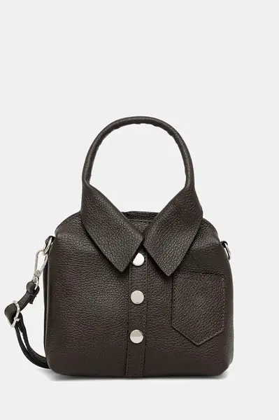 Kožená kabelka Answear.LAB hnědá barva