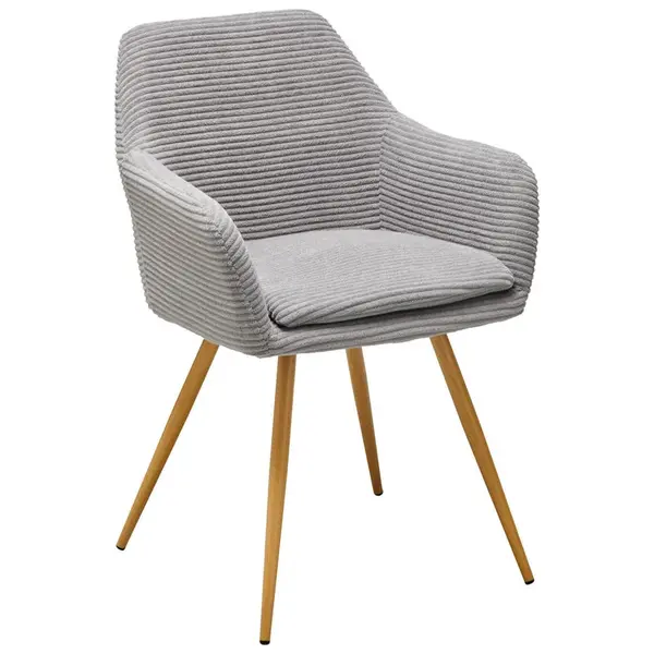 MID.YOU ŽIDLE S PODRUČKAMI, železo, manšestr, šedá