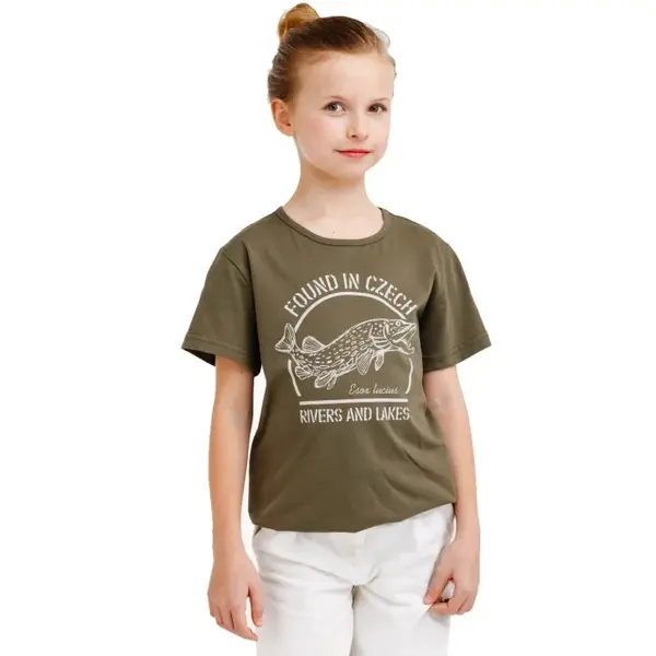 Bushman Dětské tričko Štika K, tmavě zelené 128