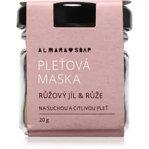 Almara Soap Face Pink Clay & Rose zklidňující pleťová maska pro velmi suchou a citlivou pleť 20 g