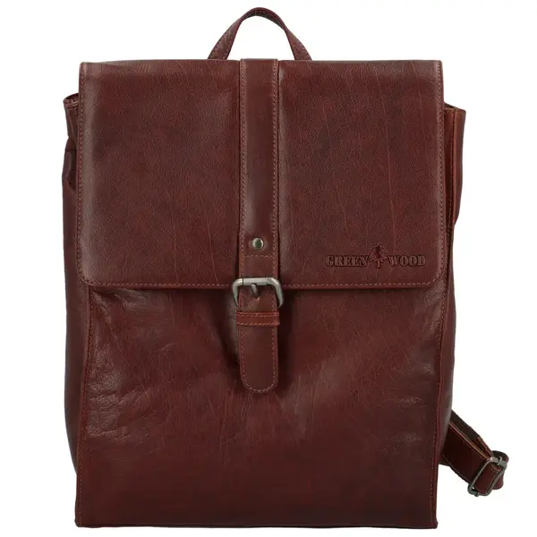 Kožený batoh hnědý - Greenwood Gaius