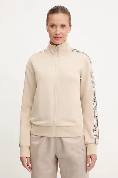 Mikina Guess BRITNEY dámská, modrá barva, s aplikací, V2YQ16 KB3P2