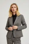 Dámské jednořadé sako typu houndstooth MOODO - černo-béžové