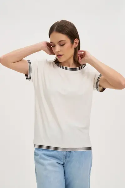 Marisse Women's T-Shirt L-Ts-4637 Off White