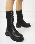 Resti Openwork black women's lace-up boots Buhomi - Footwear