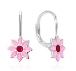 Agato Stříbrné visací náušnice Květina AGT-E055L