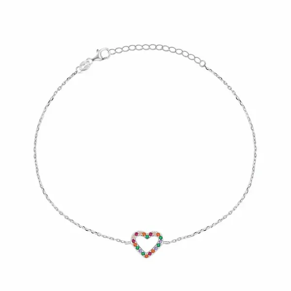 Brilio Silver Půvabný stříbrný náramek se srdíčkem BRC39WRBW
