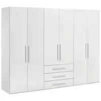 Xora ŠATNÍ SKŘÍŇ S OTOČNÝMI DVEŘMI, vysoce lesklá bílá, bílá, 292,8/218,6/59,6 cm