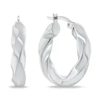 Brilio Silver Stříbrné broušené kruhy EA1148W