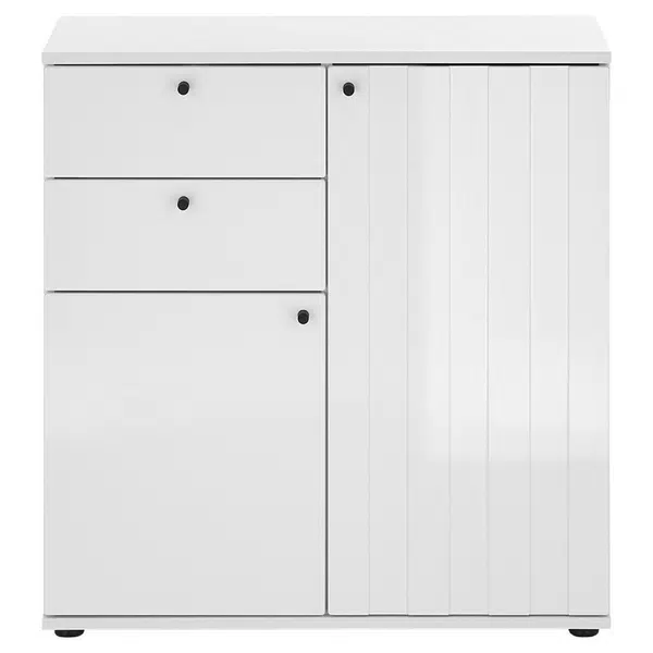 XXXL KOMODA, vysoce lesklá bílá, 80/83/38 cm