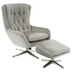 Carryhome RELAXAČNÍ KŘESLO S TABURETEM, textil, světle šedá
