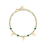 Morellato Slušivý pozlacený náramek se zelenými acháty Talismani SAIX15