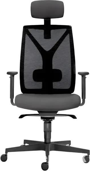 LD SEATING Kancelářská židle LEAF 503-SY černošedá s opěrkou hlavy