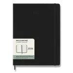 Diář Moleskine 2026 - tvrdé desky, XL, týdenní, černý