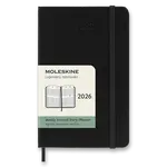Diář Moleskine 2026 - tvrdé desky, S, týdenní, vertikální, černý
