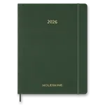 Diář Moleskine Essential 2026 - měkké desky, XXL, týdenní, vertikální, tmavě zelený