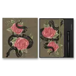 Sada Moleskine Snake Roses - L, zápisník a kuličkové pero