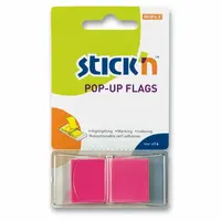 Samolepicí proužky Hopax Stick’n Pop-Up Flags 43 x 25 mm, 50 ks - růžové