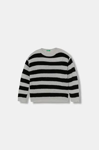 Dětský svetr United Colors of Benetton šedá barva, 1Z8SQ108Z