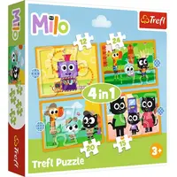 Trefl Puzzle 4v1 Milo, seznamte se s Milem a jeho přáteli