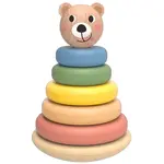BABU - Skládací pyramida pastelové kroužky MEDVĚD