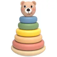 BABU - Skládací pyramida pastelové kroužky MEDVĚD