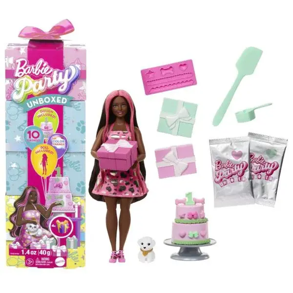 Barbie Party Unboxed panenka - růžová