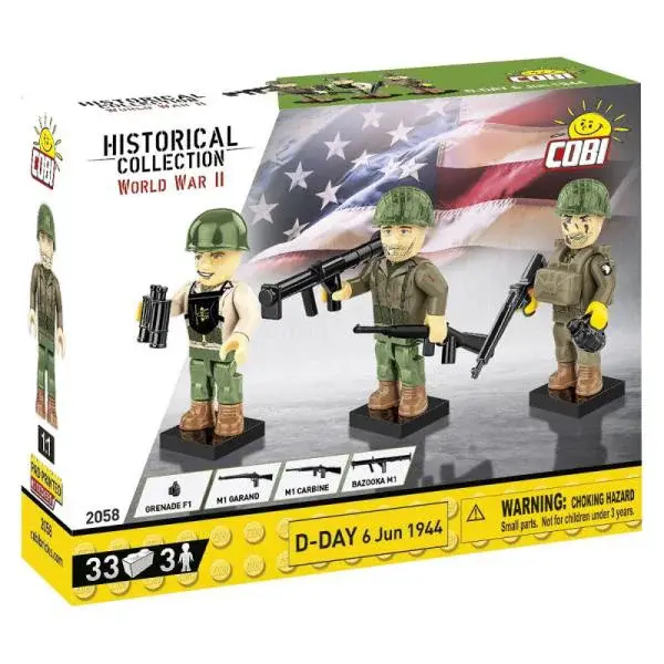 Cobi 3 figurky s doplňky D-DAY, 33 k, 3 f