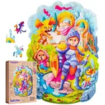 DŘEVĚNÉ BAREVNÉ PUZZLE - Statečný rytíř