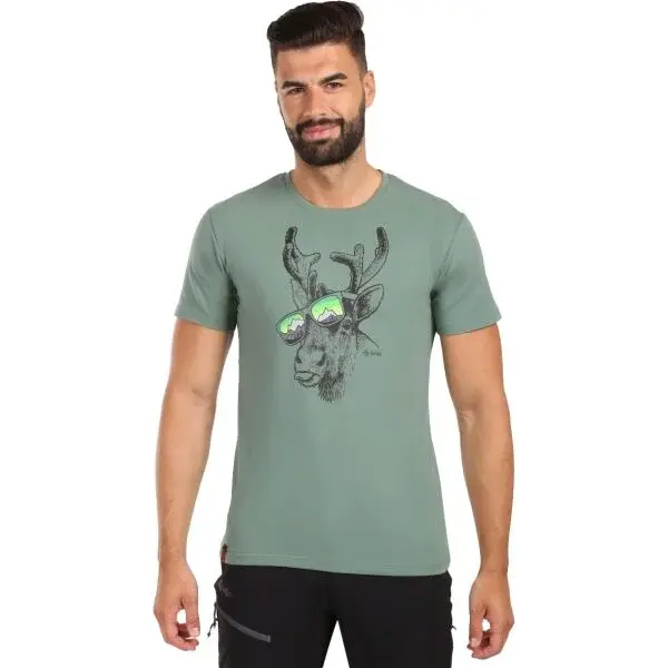 KILPI DISCOVER Pánské bavlněné tričko, khaki, velikost XXXL