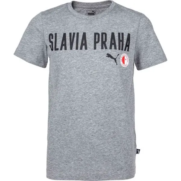 Puma SLAVIA PRAGUE GRAPHIC TEE Chlapecké triko, šedá, velikost