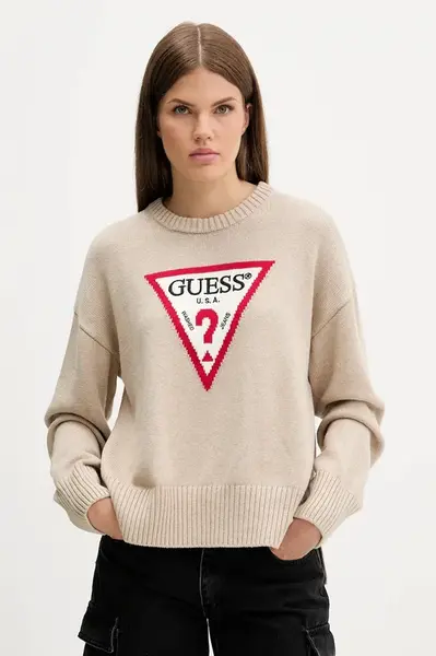 Bavlněný svetr Guess Jeans černá barva, W4BR12 Z3HM1