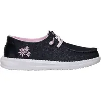 HEY DUDE WENDY Y SHIMMER FLOWER Dětská volnočasová obuv, černá, velikost
