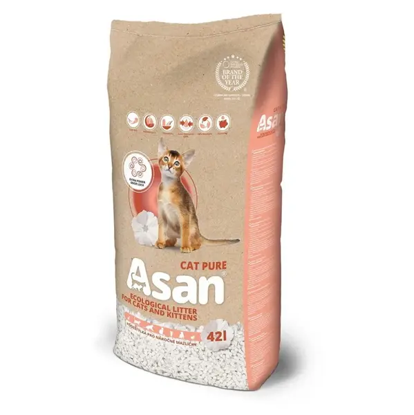 ASAN Cat pure podstielka pre krátkosrsté mačky a fretky 42 l