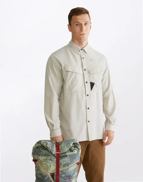 Klättermusen Syn LS Shirt M's 117 Silver Creme M