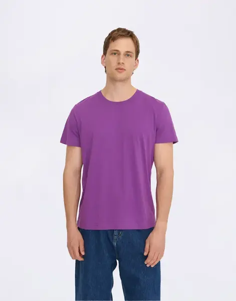 Organic Basics True Regular Fit Tee Aubergine M