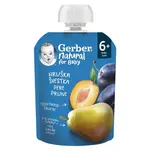 GERBER Kapsička natural hruška slivka 6m + 90 g