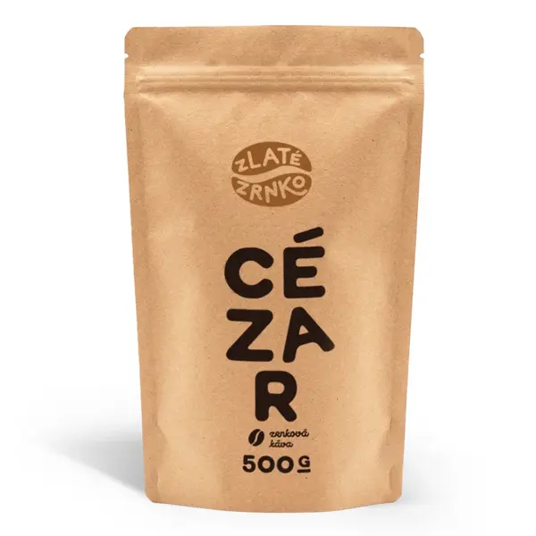 Káva Zlaté Zrnko - Cézar (Zmes 75% arabika a 25% robusta) - "ODVÁŽNY" 500g