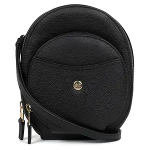 Dámska kožená kabelka na mobil a doklady Hexagona Maura - čierna