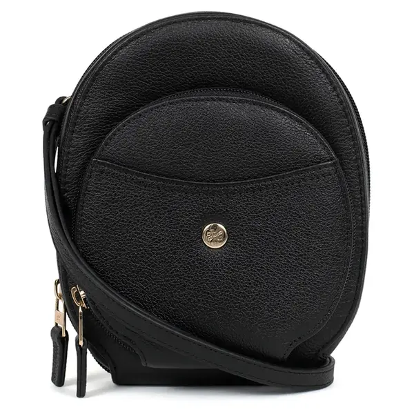 Dámska kožená kabelka na mobil a doklady Hexagona Maura - čierna