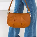 Dámska kožená crossbody kabelka Italia Sima - koňak