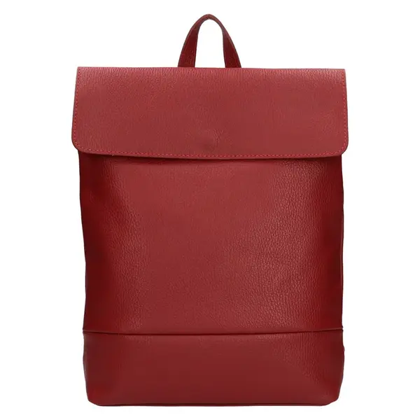 Dámsky kožený batoh Italia Jenny - tmavo červená