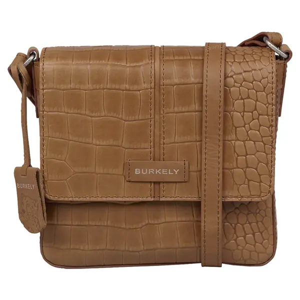 Dámska crossbody kožená kabelka Burkely Fia - koňak