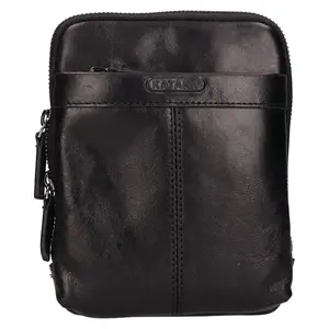 Pánska kožená taška na mobil a doklady Katana Perry - čierna