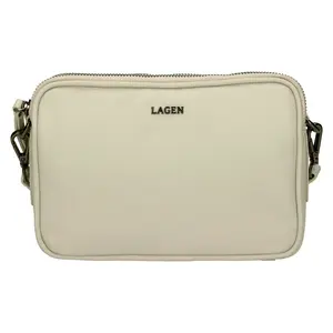 Dámska kožená crossbody kabelka Lagen Bruna - šedá