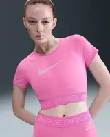 Nike Pro Womens Dri-FIT Short-Sleeve Cropped Graphic Top XS