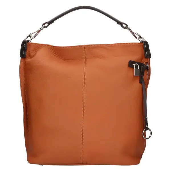 Dámská kožená kabelka The Trend Lotta - koňak